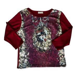 Vintage Susan Lawrence Renaissance Graphic Top ♥️